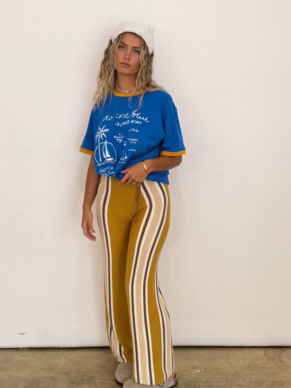 Ochre Stripe Knit Pant